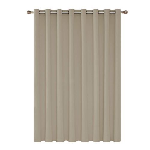 Deconovo Rideau Occultants /à Oeillets Thermique Isolant Rideau Enfant Garcon en Chambre Salon Design Moderne Rideau Grande Hauteur 254x242cm Tissu Beige Fonc/é