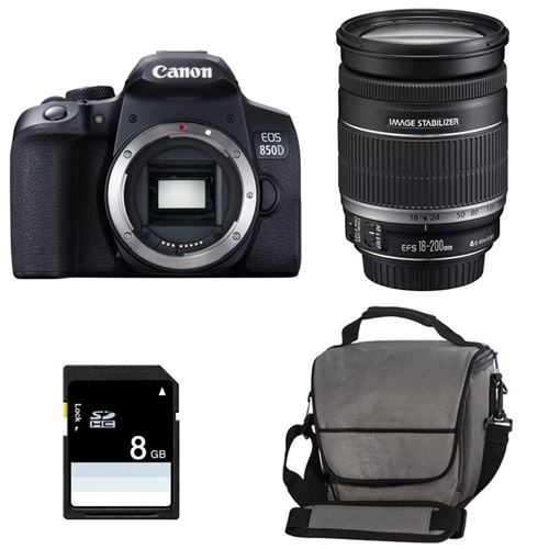 CANON eos 850d + 18-200 is + sac + sd 4go