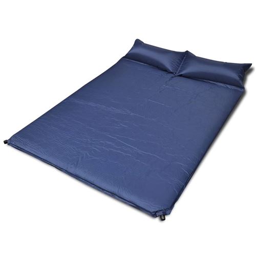 Slaapmat zelfopblazend blauw 190 x 130 x 5 cm (dubbel)