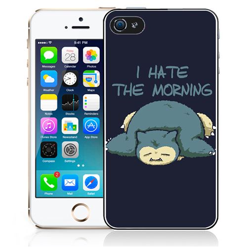 Coque pour iPhone 5C pokémon ronflex hate morning