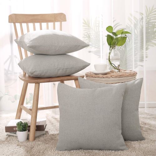 Deconovo Housse de coussin 45x45cm Gris