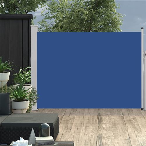 Auvent latéral rétractable de patio 120x500 cm Bleu