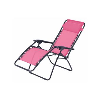 Fauteuil relax de jardin - O'Colors - Multi positions - Rose - 1