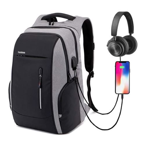 Sac à Dos Ordinateur ROCK Portable 17,3 Pouces-Gris
