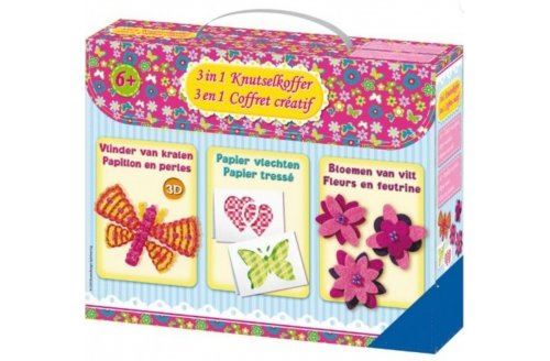 Ravensburger - 18383 - Coffret Créatif (Papillons En Perle Papier Tressé Fleurs En Feutrine)
