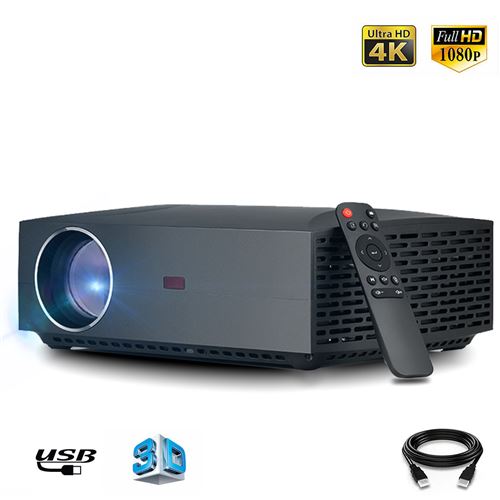 Vidéoprojecteur 1080P FULL HD FLZEN Home Cinema 4200 Lumens 15000:1 Support 4K 300 Max avec USB HDMI SPDIF