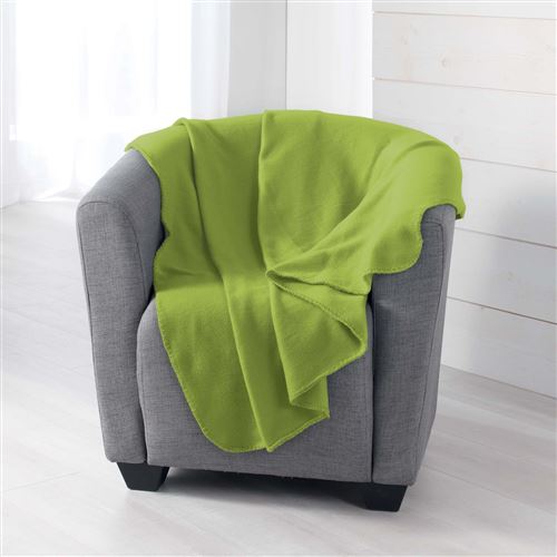 Plaid 125 x 150 cm polaire unie milou Olive
