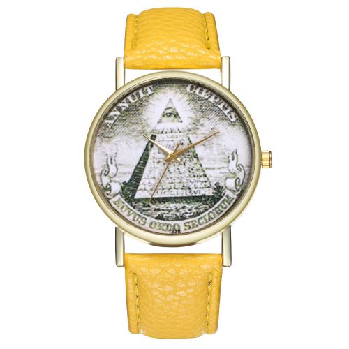 Montre pour homme à la mode Tendance Student Watch Montre à quartz pour femme T338-Ajaune