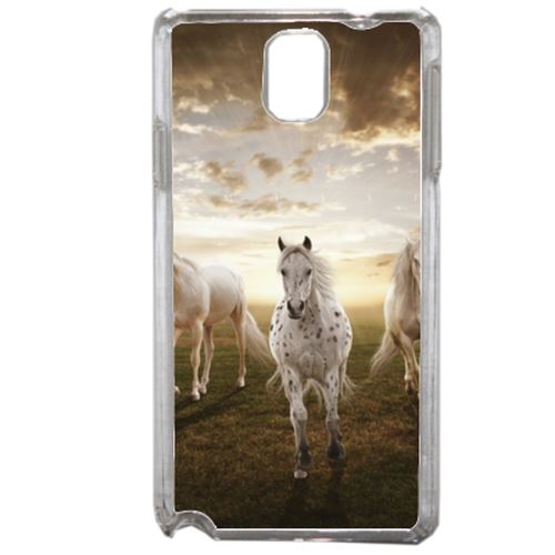 Coque Sunset Horses Compatible Samsung Galaxy Note3 Transparent