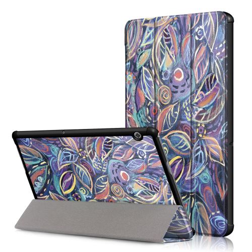 Applicable à Huawei MediaPad T5 10 pouces en cuir protecteur ultra-mince support de pliage intelligent248*173*17MMFeuilles colorées