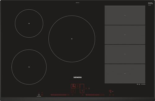 Siemens iQ700 EX851LVC1F - Table de cuisson à induction - 5 plaques de cuisson - Niche - largeur : 75 cm - profondeur : 49 cm - noir - avec cadre biseauté