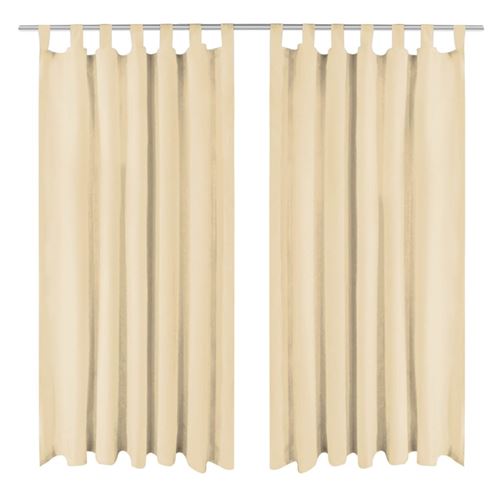 vidaXL Micro-satijnen gordijnen met lussen 140x225 cm beige 2 st