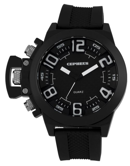CEPHEUS - CP901-622A - Montre Homme - Quartz Analogique - Bracelet Silicone Noir