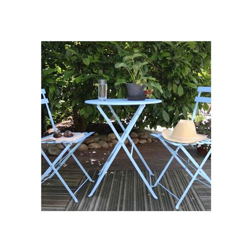 Esschert Design - Salon de jardin bistrot nuances de bleu
