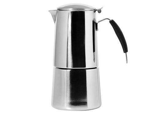 Ilsa Omnia Cafetière Expresso, avec Fond Induction, Acier Inoxydable, Argent, 6 Tasses