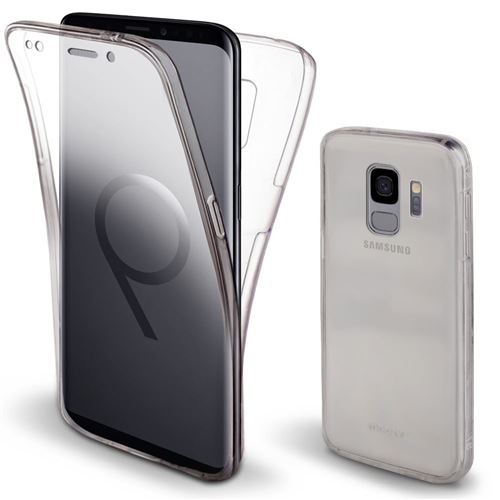 Moozy Coque Intégrale pour Samsung S9 Transparente Silicone Antichoc - 360 Degres Protection Avant et Arriére Etui Housse Case