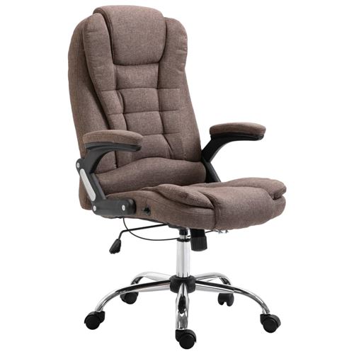 vidaXL Chaise de bureau Marron Polyester