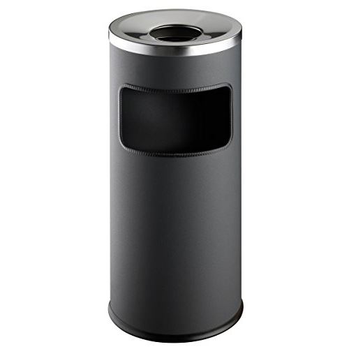 Durable 333258 corbeille haute ronde 17 litres avec cendrier à couvercle etouffoir hauteur 62 cm en métal peint coloris anthraci