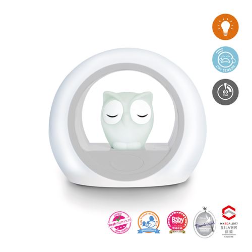 Veilleuse bébé Zazu Lou le Hibou Gris