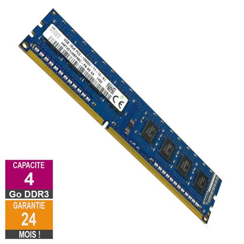 Barrette Mémoire 4Go Ram Ddr3 Hynix Hmt451U6Bfr8C-Pb Dimm Pc3-12800U