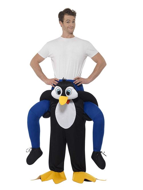 Smiffys Costume dos de pingouin, Noir, Combinaison une pièce avec fausses jambes