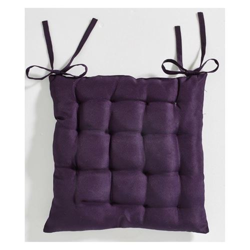 Galette de chaise matelassée 40 x 40 cm - Violet