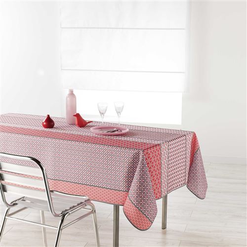 Nappe rectangle 150 x 200 cm polyester imprime damara Rose