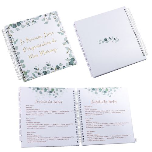 livre organisation mariage eucalyptus 19x20cm - artifetes 79092