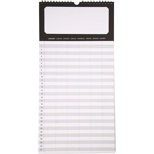 Creotime calendrier d'anniversaire vierge 44 x 22 cm