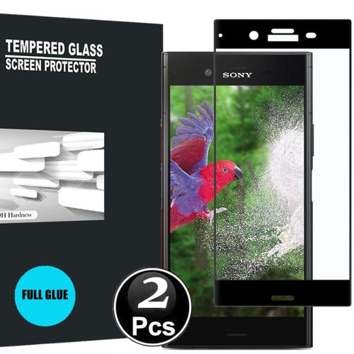 Sony Xperia XZ1 Vitre protection d'ecran en verre trempé incassable protection integrale Full 3D Tempered Glass FULL GLUE - [X2-Noir]