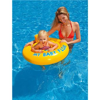 Bouée Gonflable Baby Float – Anneau De Natation 70 Cm – 6 à 12 Mois – Double Chambre, Dosseret, Sangles – Intex – Bébé Piscine Été