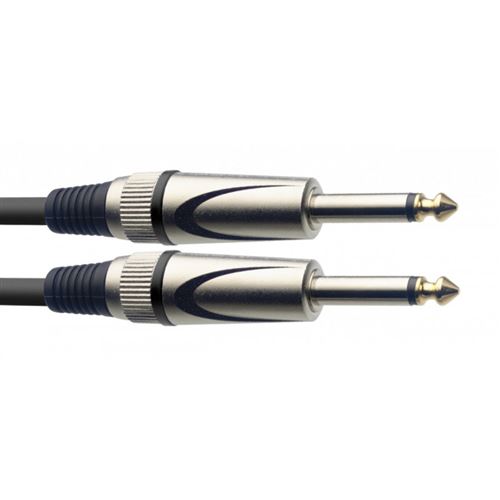 Stagg SGCC3 DL - Câble instrument, jack/jack (m/m), 3 m, spiralé, série S