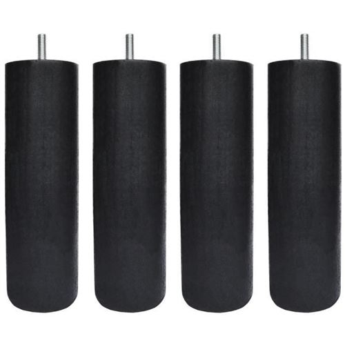 Jeu De Pieds Cylindriques O 6,2 H 17 Cm Noir - Lot De 4