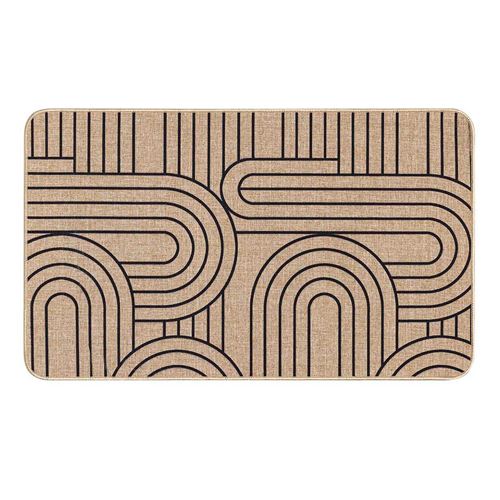 Generique Noir Tapis Déco Imprimé "Modul" 45X75cm Naturel & - Image 3