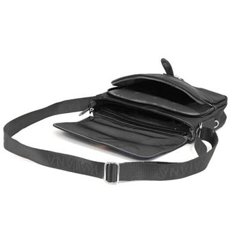 Sac bandoulière nylon et cuir KATANA noir 2563 Sac porté