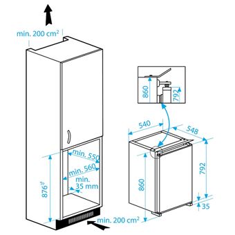 Réfrigérateur 1 porte intégrable à glissière 110l Beko B1753HCN