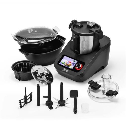 Kitchen Cook Noir Kitchencook - Robot Cuiseur Multifonction Connecté 3L - Ecran Tactile - 12 Vitesses - 1000 Recettes Intégrées - Balance Intégrée - Neuf - Image 3