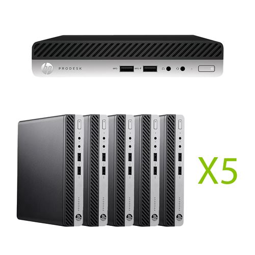 PC Bureau Lot X5 : HP Prodesk 400 G3 Mini Intel Core i5 8 Go Ram 250 Go SSD