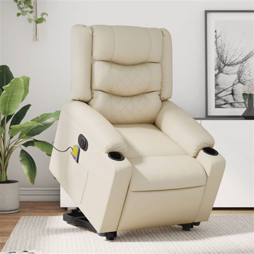 Non Communiqué Crème Vidaxl Fauteuil De Relaxation, Massage, Inclinable Électrique Similicuir