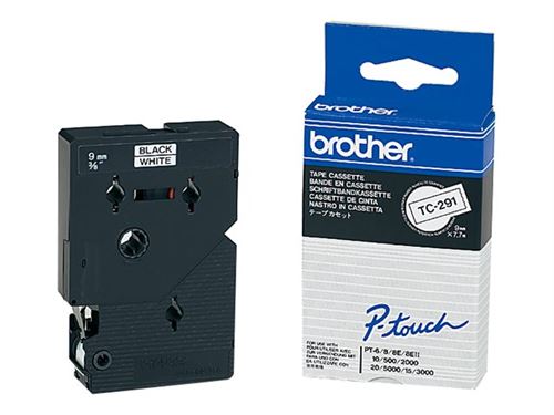 Brother - Noir, blanc - Rouleau (0,9 cm) 1 cassette(s) ruban lamin&eacute; - pour P-Touch PT-15, PT-20, PT-2000, PT-3000, PT-500, PT-5000, PT-6, PT-8, PT-8E 
