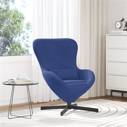 Non Communiqué Bleu Chaise Œuf Velours