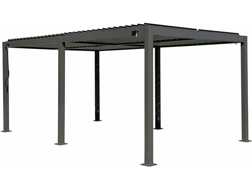  Pergola bioclimatique en aluminium gris 498 x 298 x 220 cm
