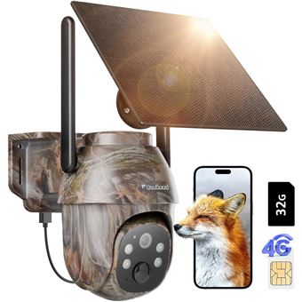 Caméra de chasse solaire 4K ultra-performant Mémoire Non-inclus
