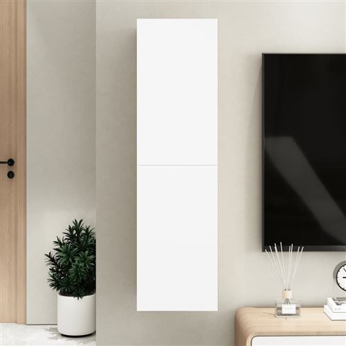 vidaXL Meuble TV Blanc et chêne sonoma 30,5x30x110 cm Aggloméré