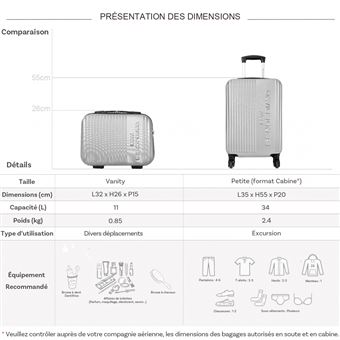 Lot 3 valises rigides dont 1 valise cabine David Jones ABS