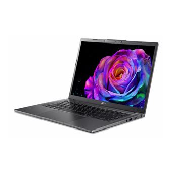 Acer Aspire 14 AI A14-52M - Conception de charnière à 180 degrés - Intel Core Ultra 7 - 258V / jusqu'à 4.8 GHz - Win 11 Home - Intel Arc Graphics 140V - 32 Go RAM - 1.024 To SSD QLC - 14" OLED 1920 x 1200 - Wi-Fi 6E, Bluetooth - gris acier - clavier :