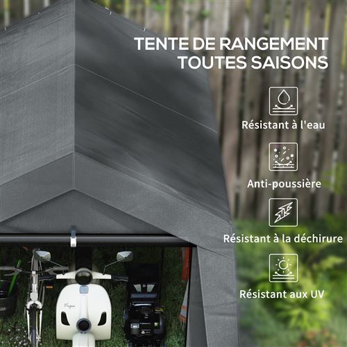 Abri Jardin 3x3m Outsunny - Storage étanche Anti-UV - Pour Vélos, Motos Ou Matériel