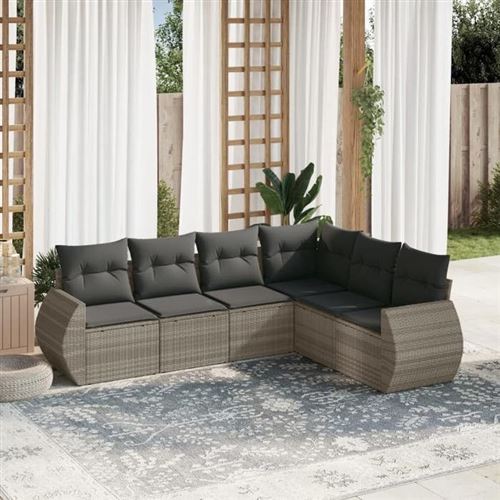 Non Communiqué Gris Vidaxl Salon De Jardin Avec Coussins 6 Pcs, Canapés De Terrasse, Ensemble De Meubles De Patio, Mobilier D'extérieur, 3253749