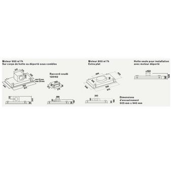 Falmec Nuvola Led 90 - Hotte - plafond - largeur : 97.3 cm - profondeur : 54 cm - extraction et recirculation (avec kit de recirculation supplémentaire) - without motor - inox