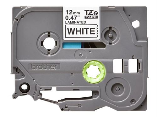 Brother tze231 laminated tapes 12mm 8m black on white background